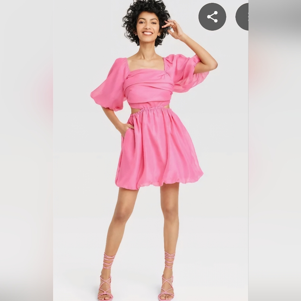 Hot Pink Mini Bubble Dress
